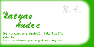 matyas andre business card